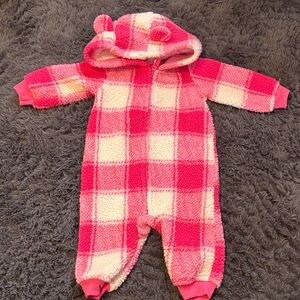Carter's Pink and White Checkered Footie